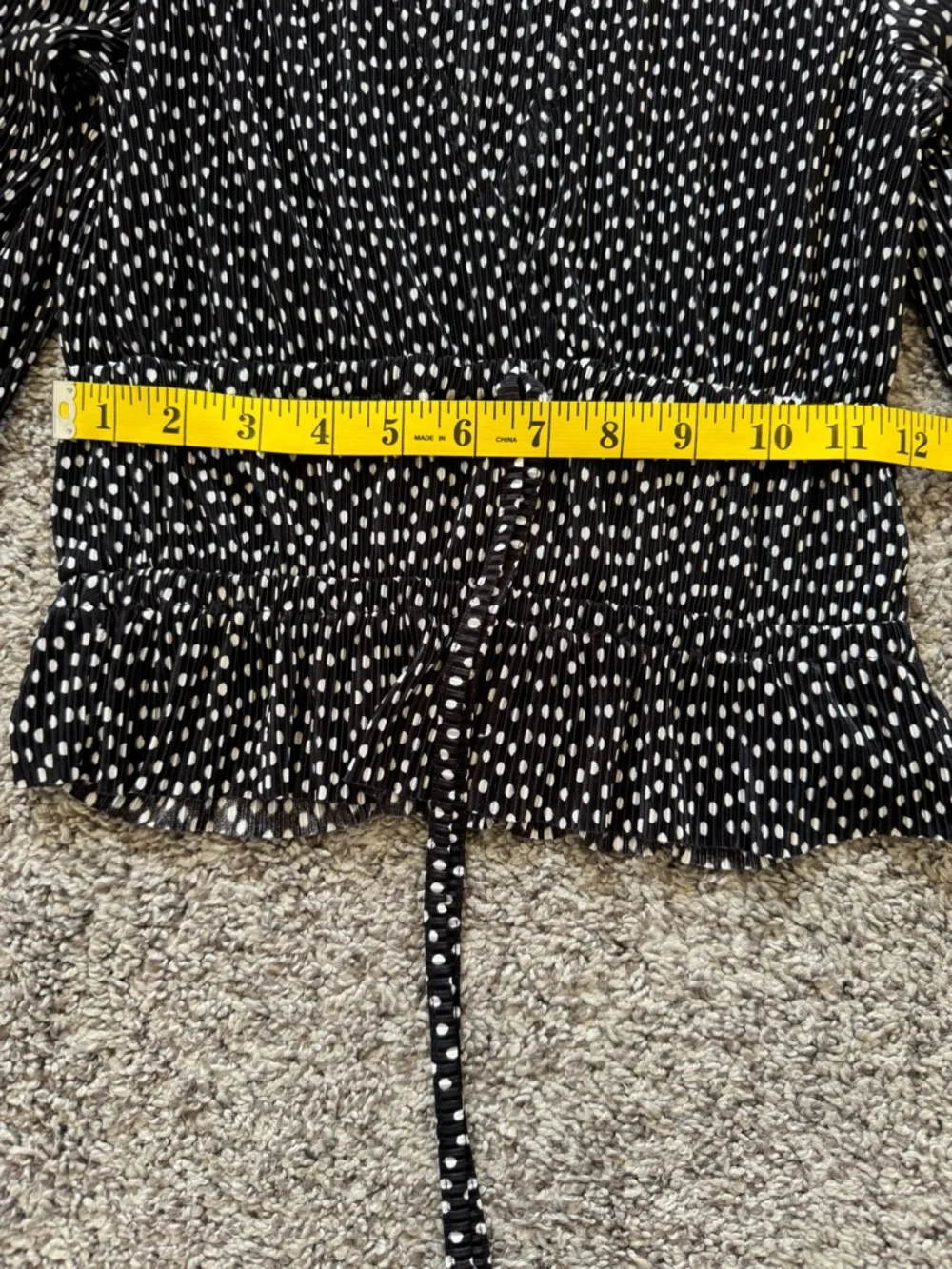 Zara Black and White Dotted Wrap Blouse Size S, (A-95)